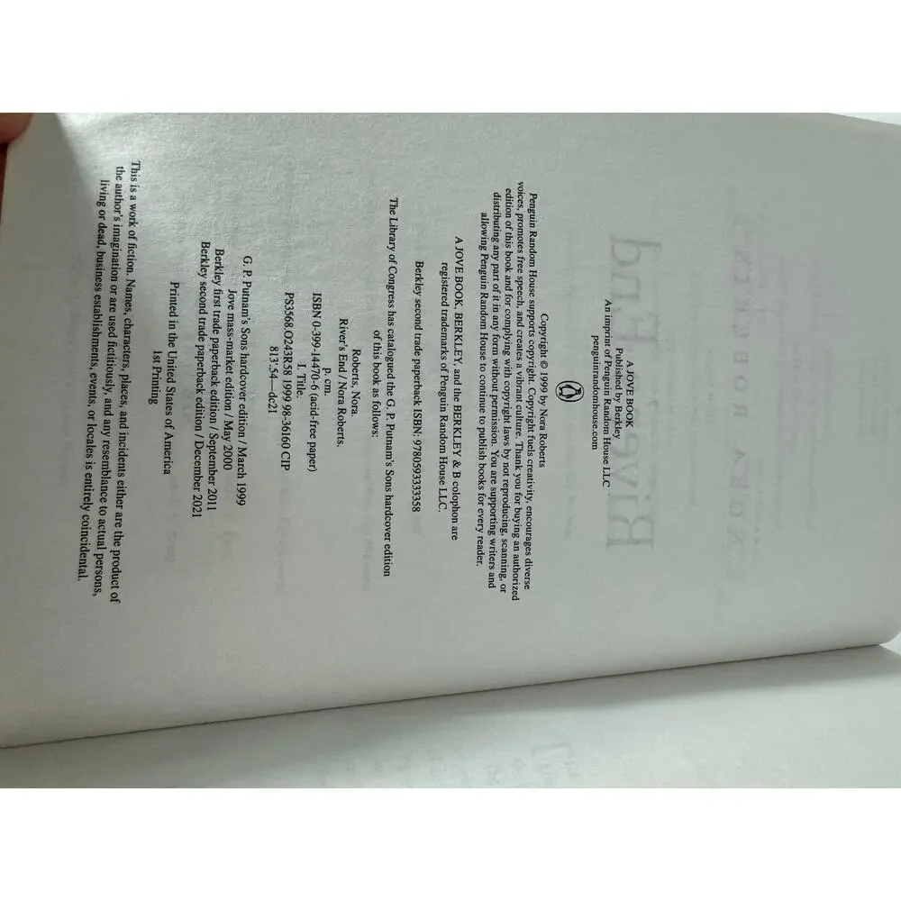 River's End by Nora Roberts First (1st) Printing